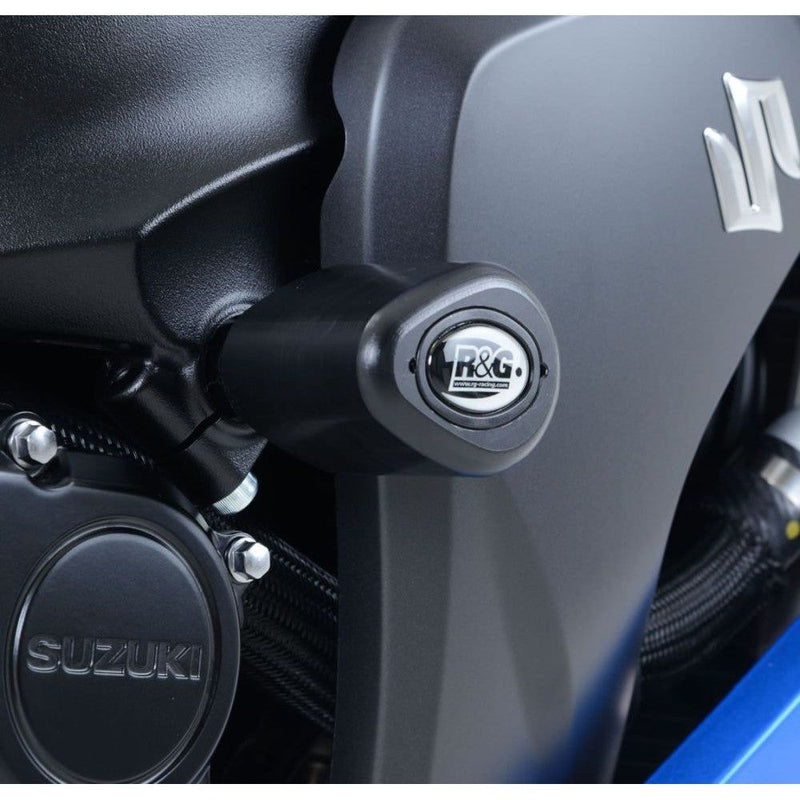 Load image into Gallery viewer, R&G Racing Black Aero Style Crash Protection Bobbins For 2016-2018 Suzuki GSXS1000F ABS