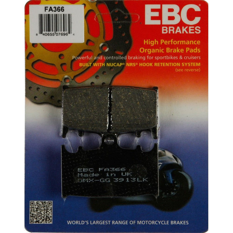 Load image into Gallery viewer, EBC 1 Pair FA Series Organic Replacement Brake Pads MPN FA366