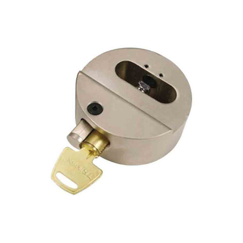 Load image into Gallery viewer, Hockey Puck Hasp Locks - 2pk Keyed Alike