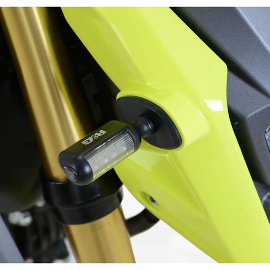 R&G Racing Black Front Indicator Adapter Kit For 2017-2023 Honda Grom 125