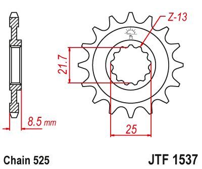 Load image into Gallery viewer, JT Sprockets Front Steel Countershaft Sprocket 15 Tooth 15T 525 Chain