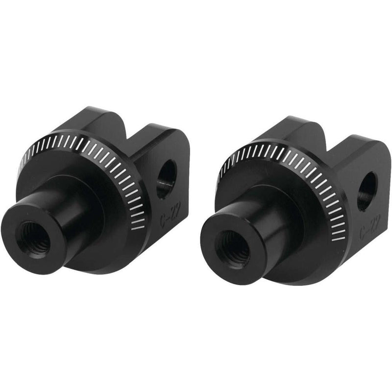 Load image into Gallery viewer, Puig Adventure Footpeg Adaptors Black Front - 6703N
