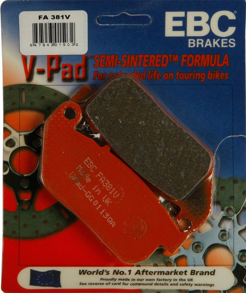 Load image into Gallery viewer, EBC 1 Pair V-Pad Semi-Sintered Touring Brake Pads MPN FA381V