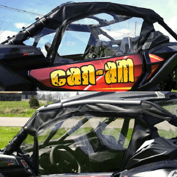 Load image into Gallery viewer, Falcon Ridge Black Canvas Upper Doors With Zipper For Can-Am Maverick 2017-2021