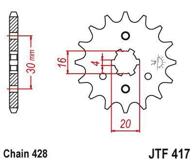 Load image into Gallery viewer, JT Sprockets Front Steel Sprocket 14 Tooth 14T 428 Chain JTF417.14