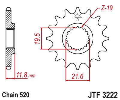 Load image into Gallery viewer, JT Sprockets Front Steel Sprocket 12 Tooth 12T 520 Chain JTF3222.12