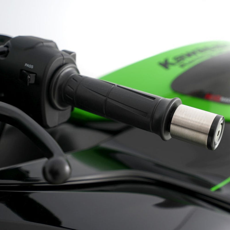 Load image into Gallery viewer, R&G Racing Black Bar End Sliders For 2018-2020 Kawasaki Ninja 250