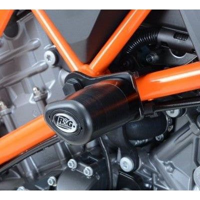 Load image into Gallery viewer, R&G Racing White Aero Style Crash Protectors For 2014-2019 KTM 1290 Super Duke R