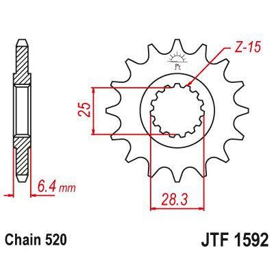 Load image into Gallery viewer, JT Sprockets Front Steel Countershaft Sprocket 14 Tooth 14T 520 Chain