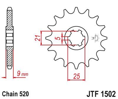 Load image into Gallery viewer, JT Sprockets Front Steel Sprocket 13 Tooth 13T 520 Chain JTF1502.13