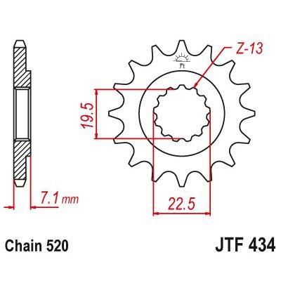Load image into Gallery viewer, JT Sprockets Front Steel Countershaft Sprocket 16 Tooth 16T 520 Chain JTF434.16