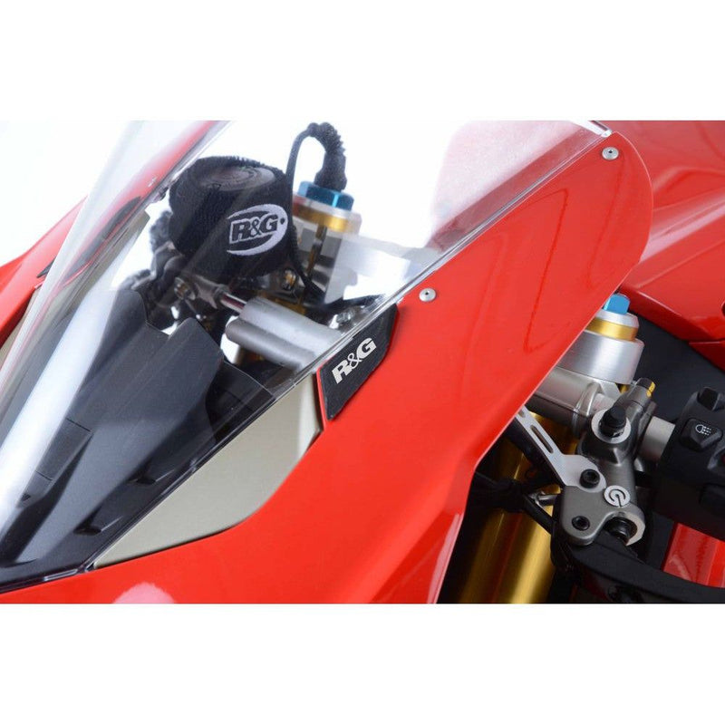 Load image into Gallery viewer, R&G Racing Black Mirror Delete Blanking Plates For 2020-2024 Ducati Panigale V2