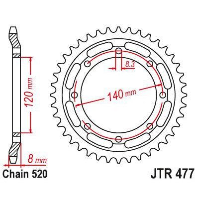 Load image into Gallery viewer, JT Sprockets Rear Steel Sprocket 45 Tooth 45T 520 Chain JTR477.45