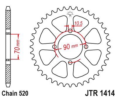 Load image into Gallery viewer, JT Sprockets Rear Steel Sprocket 43 Tooth 43T 520 Chain JTR1414.43