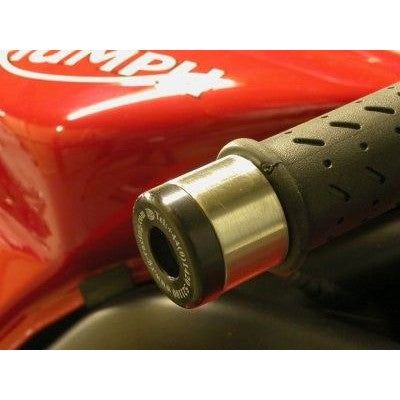 Load image into Gallery viewer, R&G Racing Black Bar End Sliders For 2006-2012 Triumph Daytona 675 BE0026BK
