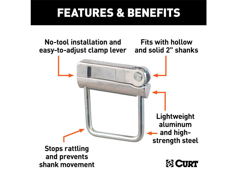 Load image into Gallery viewer, No-Tool Anti-Rattle Hitch Clamp for 2" Receiver