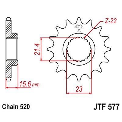 Load image into Gallery viewer, JT Sprockets Front Steel Countershaft Sprocket 15 Tooth 15T 520 Chain For MZ Skorpion Sport 660 1995-1999 JTF577.15