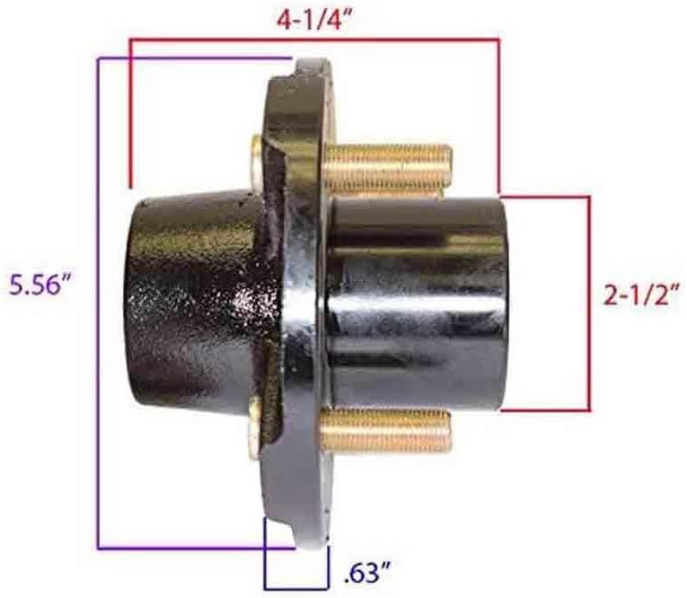 Load image into Gallery viewer, Pre-Greased Trailer Hub Kit (RHI-150-PG-PR) 5 Bolt on 4-1/2 Inch Circle with 1 inch I.D. Bearings - One Pair