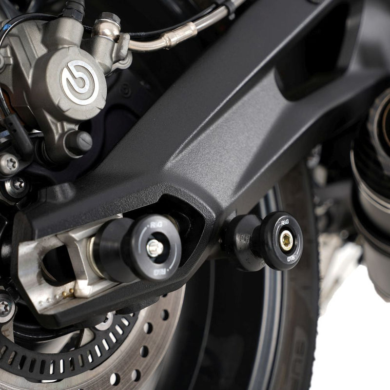 Load image into Gallery viewer, R&G Racing Black Cotton Reels Offset For 2006-2012 Triumph Daytona 675
