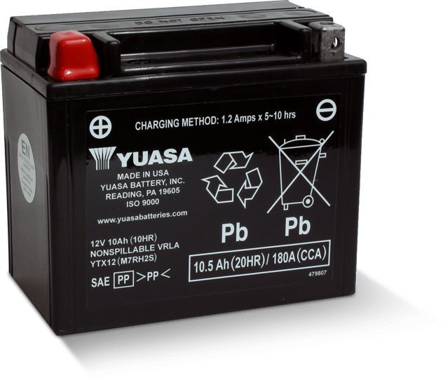 Load image into Gallery viewer, Yuasa Maintenance Free YTX12 12 Volt Battery YUAM7RH2S