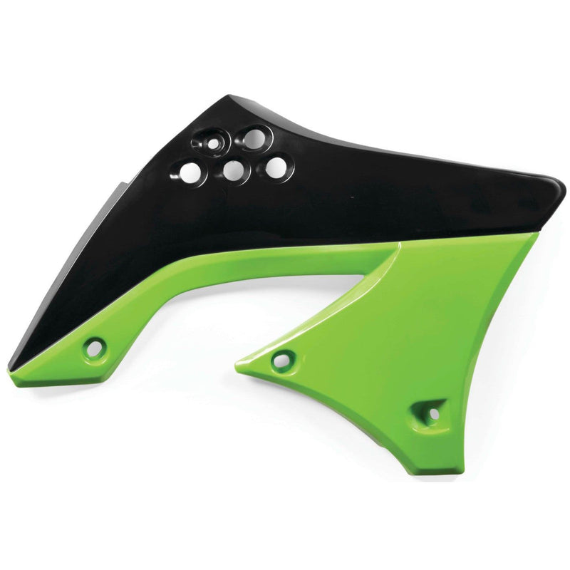 Load image into Gallery viewer, Acerbis Original Black/Green 10 Radiator Shrouds for Kawasaki - 2141711043