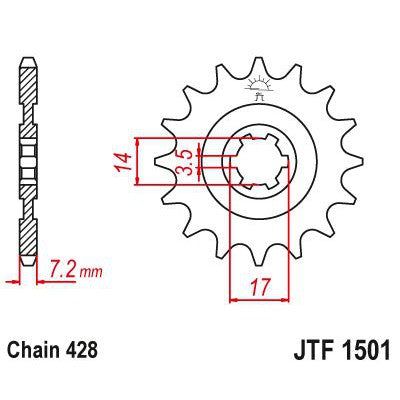Load image into Gallery viewer, JT Sprockets Front Steel Countershaft Sprocket 12 Tooth 12T 428 Chain