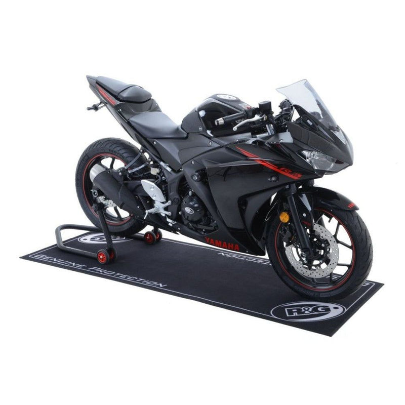 Load image into Gallery viewer, R&G Racing Black Motorcycle Garage Mat 2m x 0.75m For 2004-2010 Aprilia RSV1000R