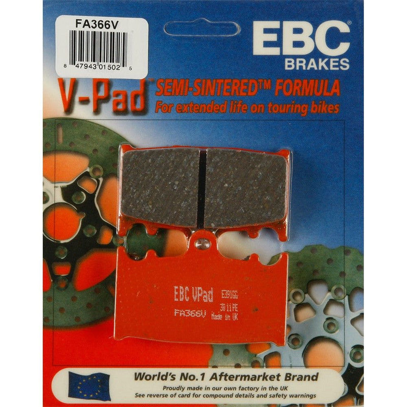 Load image into Gallery viewer, EBC 1 Pair V-Pad Semi-Sintered Touring Brake Pads MPN FA366V
