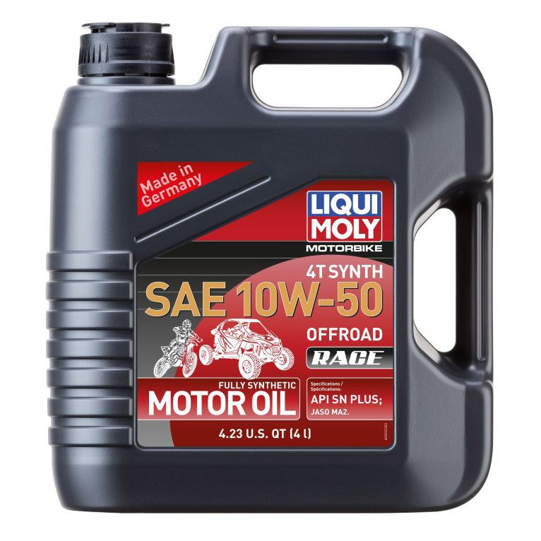 Load image into Gallery viewer, Liqui Moly 4L Synthetic 4T SAE 10W50 Motorbike Offroad Race Motor Oil 20080
