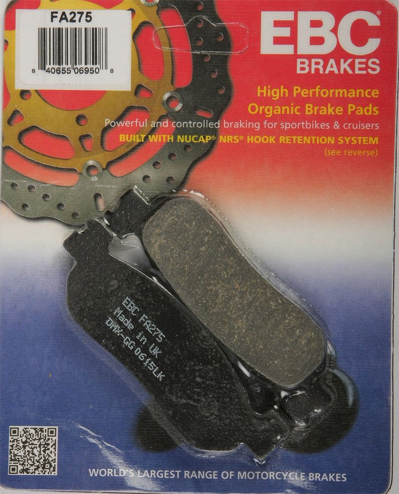 Load image into Gallery viewer, EBC 1 Pair FA Series Organic Replacement Brake Pads MPN FA275