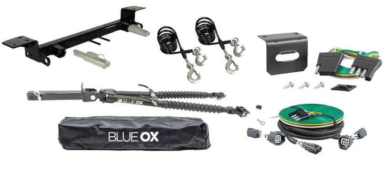 Load image into Gallery viewer, Blue Ox Alpha (8,500 lb) Tow Bar, Custom Towed Vehicle Light Harness & Baseplate Combo fits Select Jeep Gladiator (Includes Mojave)