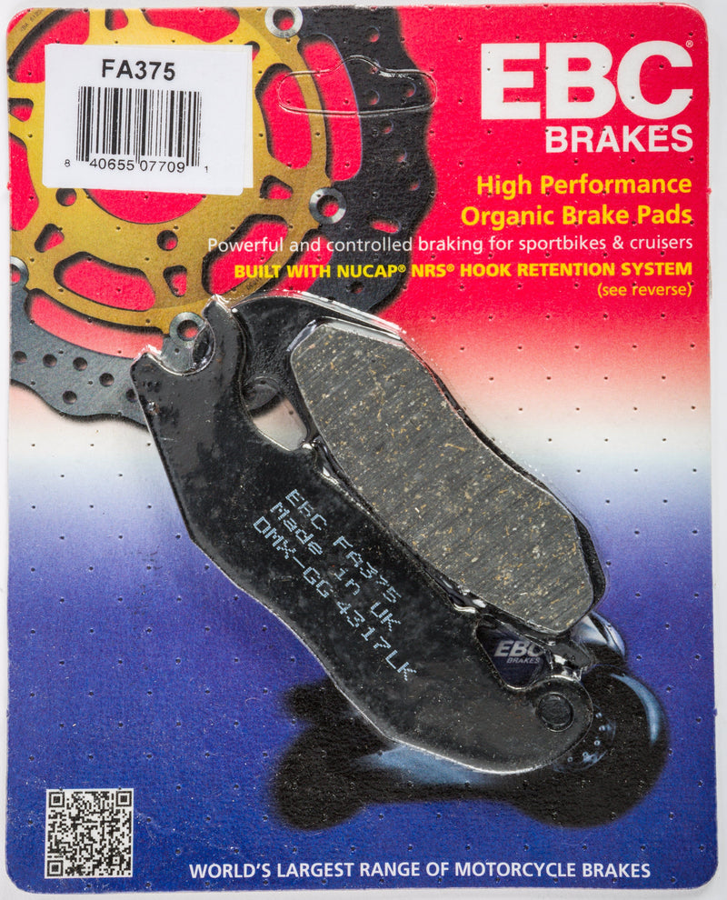Load image into Gallery viewer, EBC 1 Pair Premium SFA Organic OE Replacement Brake Pads MPN FA375