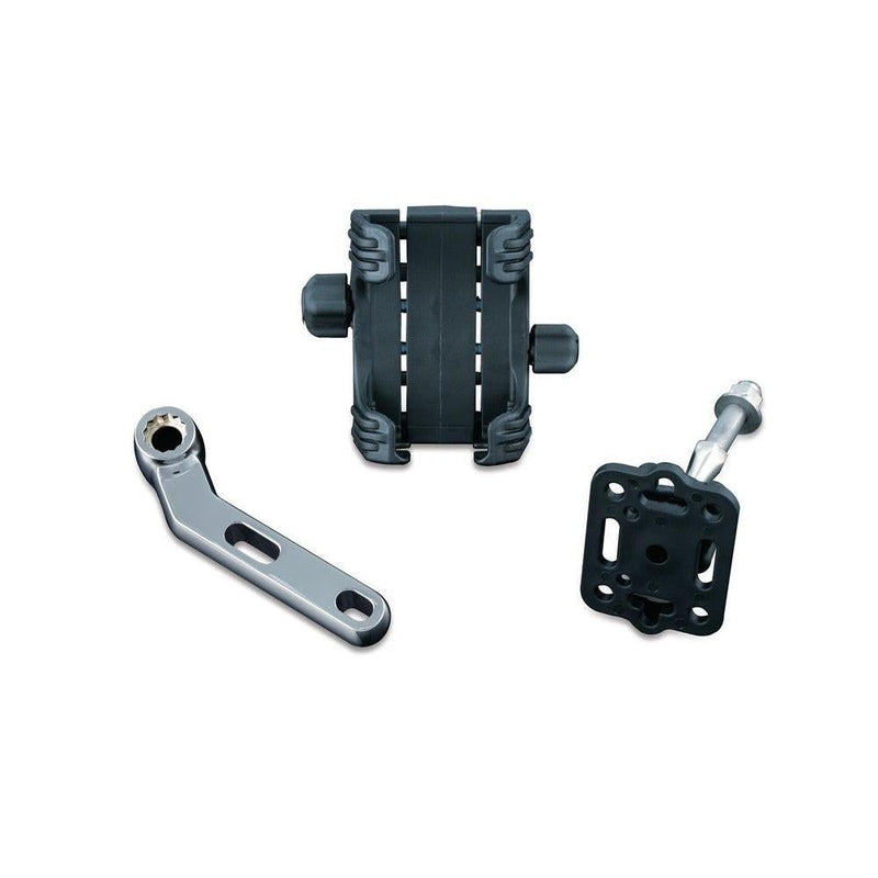 Load image into Gallery viewer, Kuryakyn Cradle Kit Clutch Chrome Perch Mount Device Black Harley Honda Indian