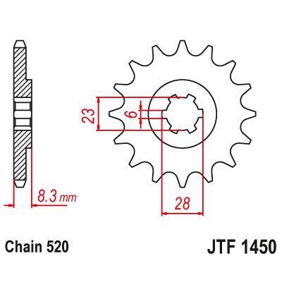 Load image into Gallery viewer, JT Sprockets Front Steel Countershaft Sprocket 13 Tooth 13T 520 Chain
