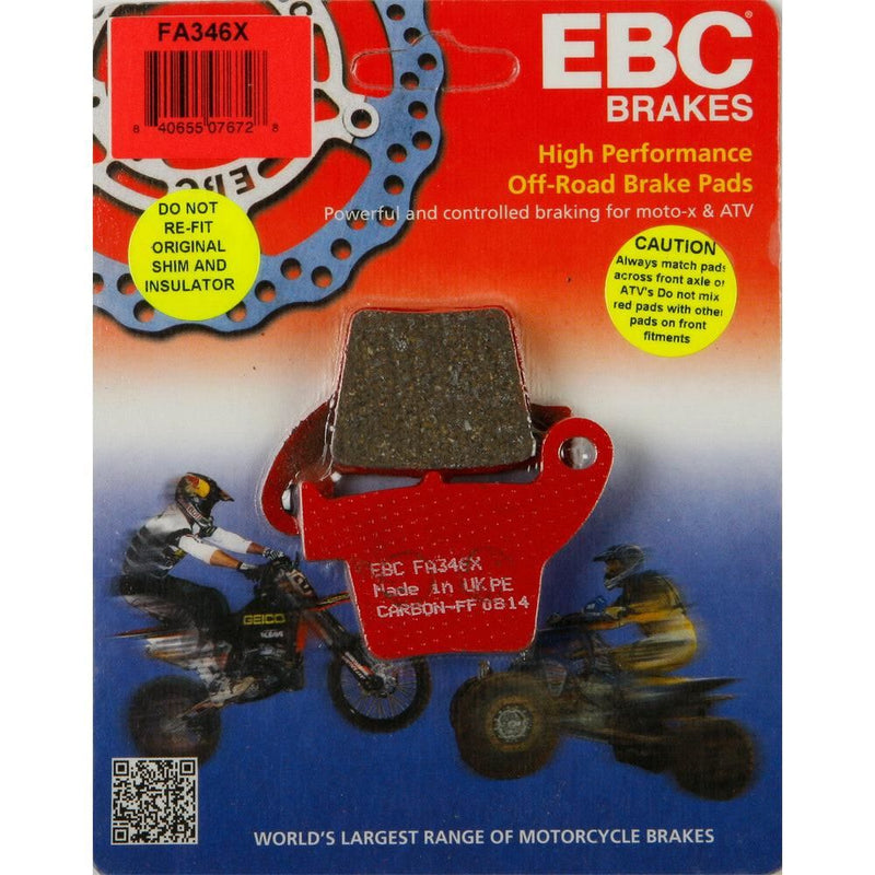 Load image into Gallery viewer, EBC 1 Pair Performance X-Series Carbon Brake Pads MPN FA346X