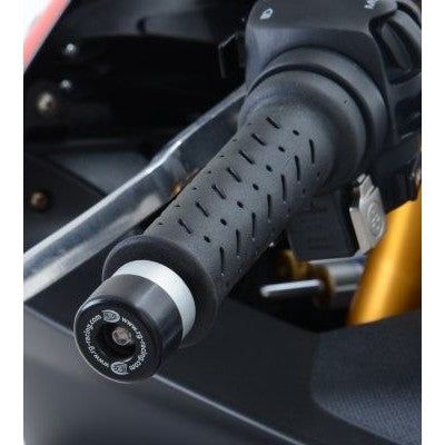 Load image into Gallery viewer, R&G Racing Black Bar End Sliders For 2019-2024 Aprilia RSV4 1100 Factory