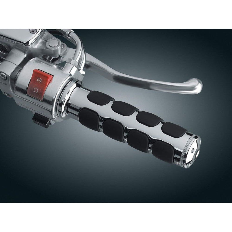 Load image into Gallery viewer, Kuryakyn ISO Grips with Chrome Accent Rings 6-1/4 in. L