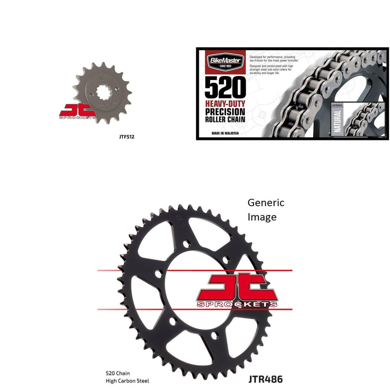 Load image into Gallery viewer, 520H Chain Natural,Front & Rear Sprocket Kit for KAWASAKI EX500A 1987-1993