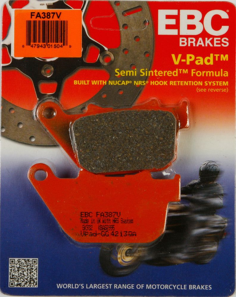 Load image into Gallery viewer, EBC 1 Pair V-Pad Semi-Sintered Touring Brake Pads MPN FA387V