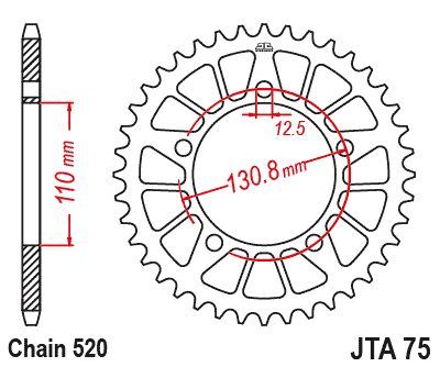 Load image into Gallery viewer, JT Sprockets Rear Racelite Aluminum Race Sprocket Black 44 Tooth 44T 520 Chain