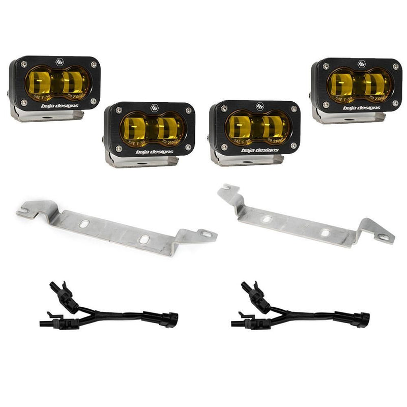 Load image into Gallery viewer, Baja Designs Fog Light Kit S2 SAE Series Spot Pattern Baja Amber Lens 448240