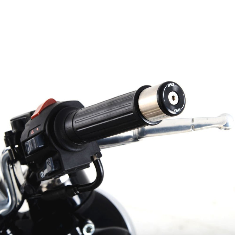 Load image into Gallery viewer, R&G Racing Black Bar End Sliders For 2023-2024 BSA Gold Star BE0213BK