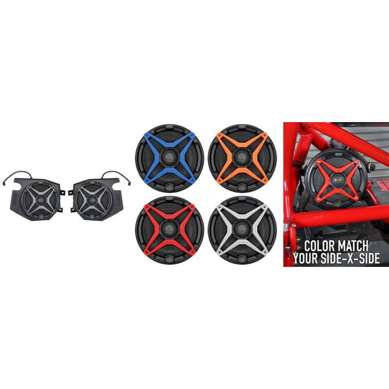 Load image into Gallery viewer, SSV Works Front Kicker 6.5" Speaker Pods With Red Grilles