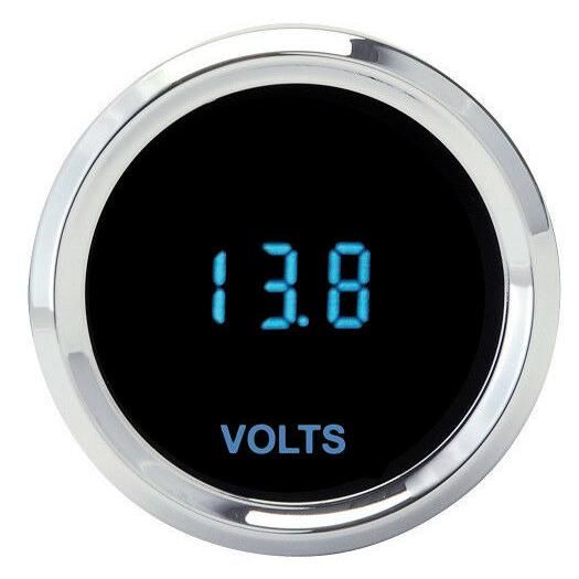 Load image into Gallery viewer, Dakota Digital Solarix Series Round Bezel Voltmeter Gauge Blue Display SLX-05-1