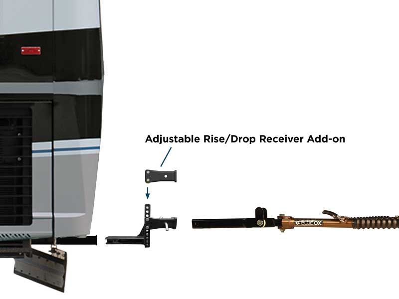 Load image into Gallery viewer, Blue Ox BX88417 fits 2 Inch Receiver, Adjustable Drop Receiver Add-On or Replacement