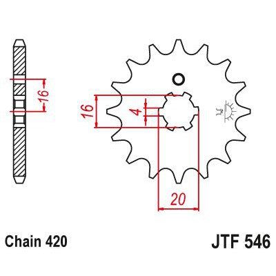 Load image into Gallery viewer, JT Sprockets Front Steel Countershaft Sprocket 12 Tooth 12T 420 Chain JTF546.12
