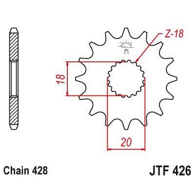 Load image into Gallery viewer, JT Sprockets Front Steel Countershaft Sprocket 14 Tooth 14T 428 Chain JTF426.14