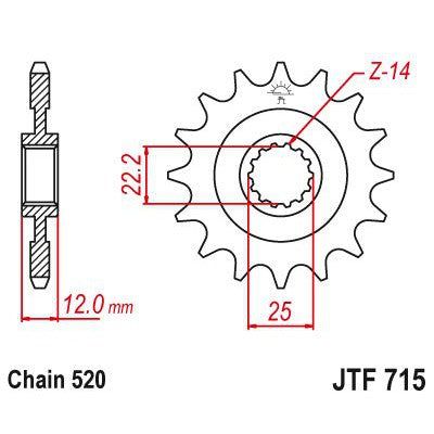Load image into Gallery viewer, JT Sprockets Front Steel Sprocket 13 Tooth 13T 520 Chain JTF715.13
