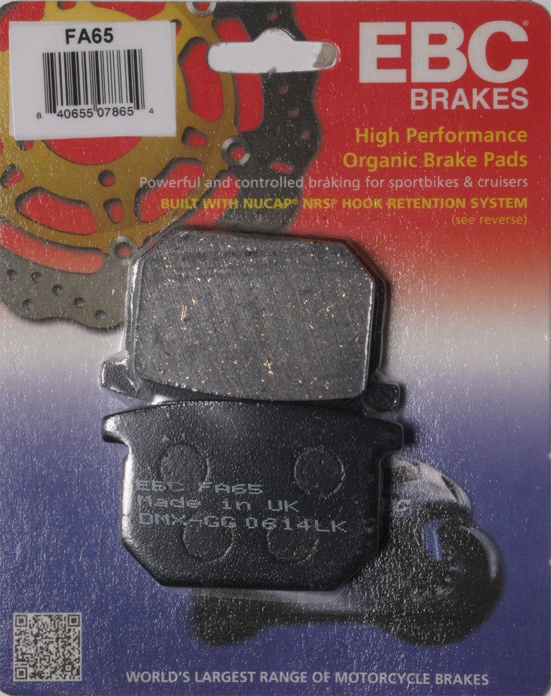 Load image into Gallery viewer, EBC 1 Pair Premium SFA Organic OE Replacement Brake Pads MPN FA65