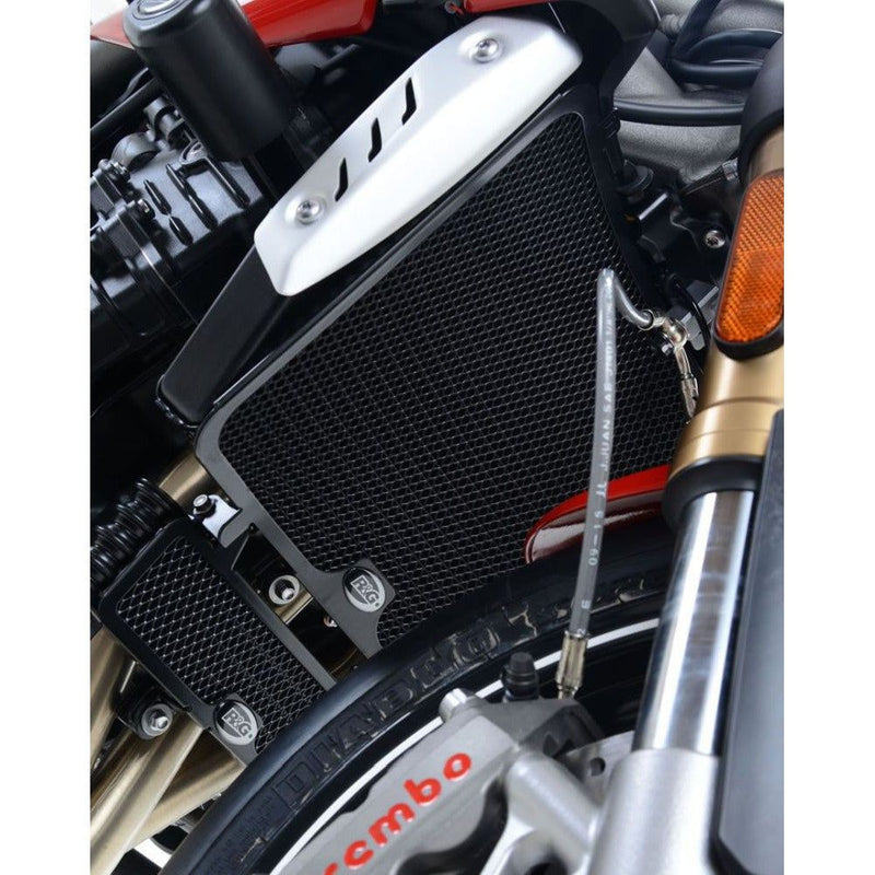 Load image into Gallery viewer, R&G Racing Black Aluminum Radiator Guard For 2016-2018 Triumph Speed Triple R